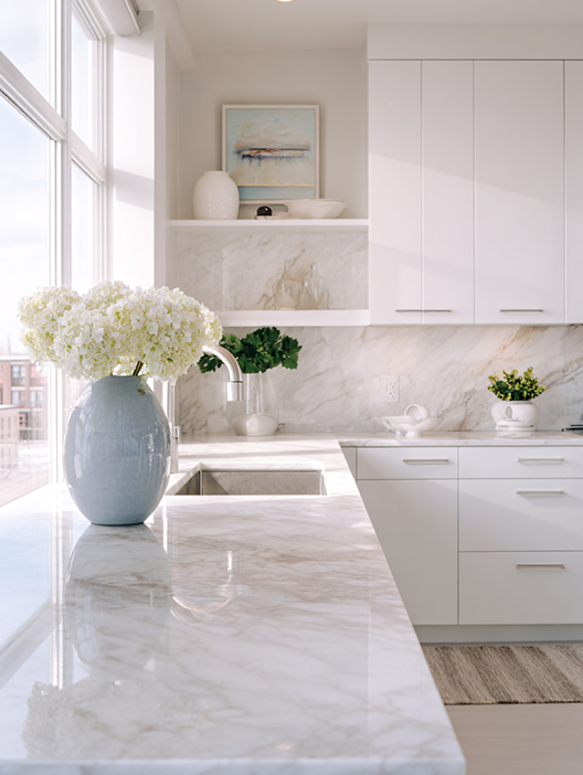 Luxury marble sink with gold faucet